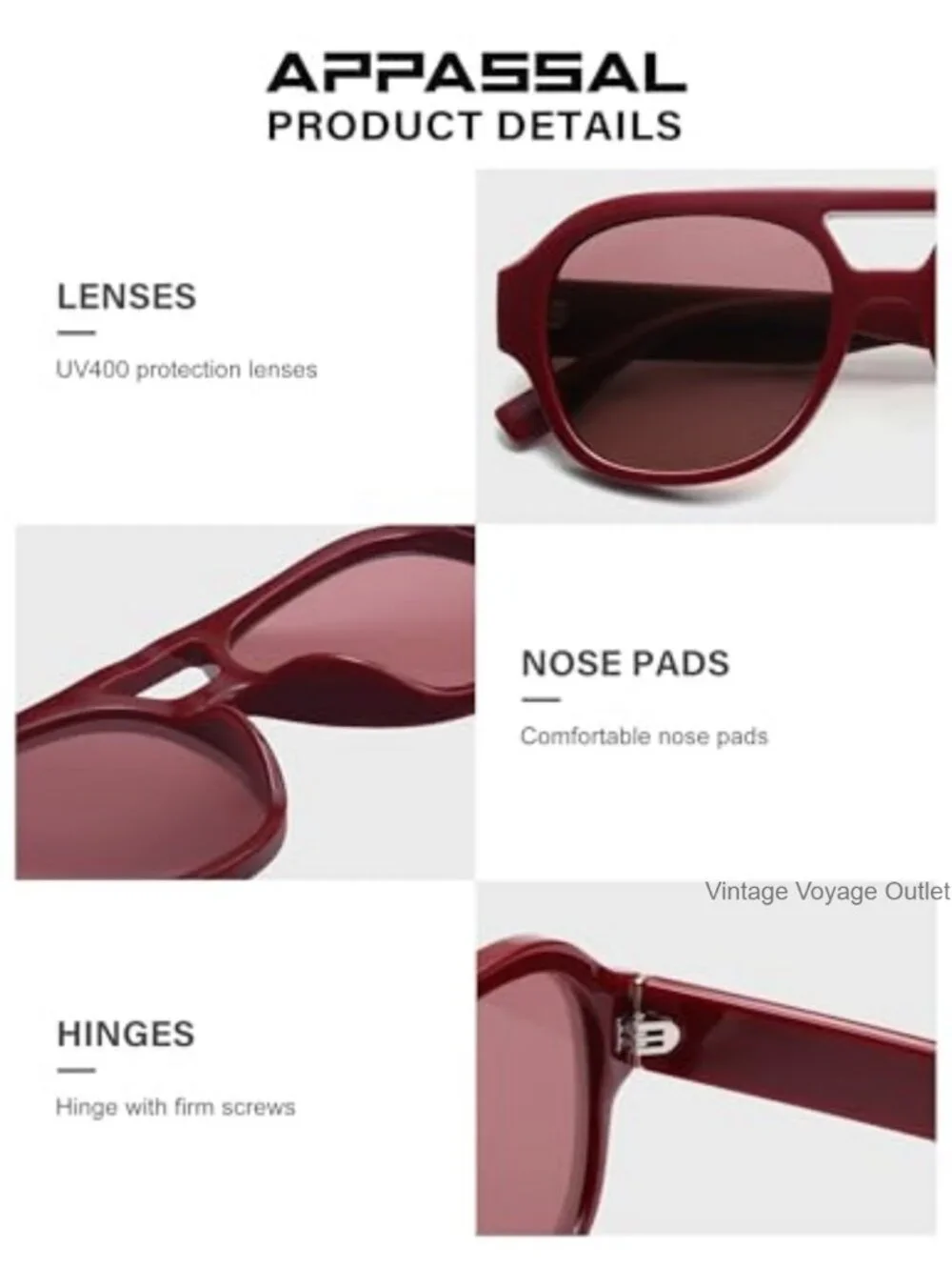 Vintage Retro Square Aviator Sunglasses Unisex UV400 Polarized Acetate Shades